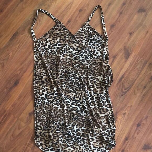 Kero Leopard backless rap beach cover up spaghetti strap size M - Picture 1 of 6